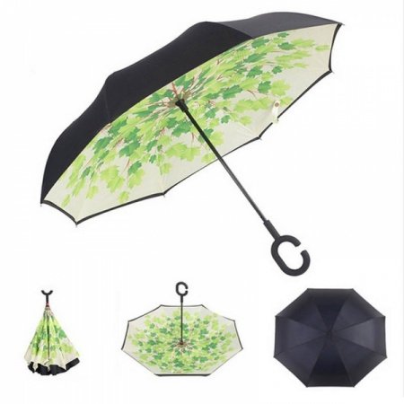 Зонт наоборот Зелёные листья