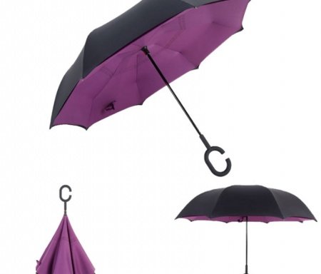 Зонт наоборот тёмно-сиреневый (Dark lilac)