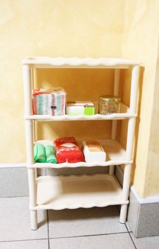 Этажерка пластиковая для кухни и ванной прямоугольная