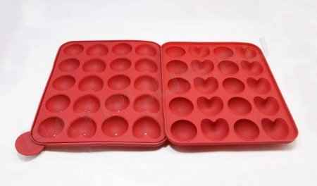Силиконовая форма для Кейк попсов (20 шариков и сердечек)