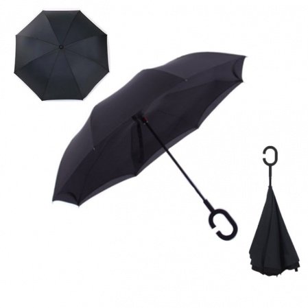 Зонт наоборот чёрный (Black)