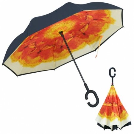 Зонт наоборот Оранжевый цветок