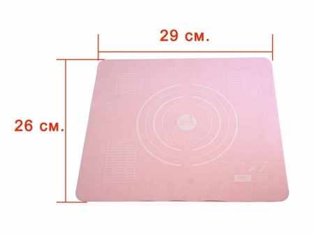 Тонкий силиконовый коврик для раскатывания теста и выпечки 26x29 см.
