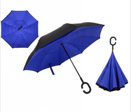 Зонт наоборот синий (Bright blue)