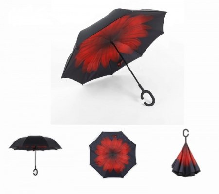 Зонт наоборот цветок красный (Red Flower)