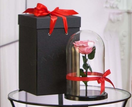 Подарочная раскрывающаяся коробка для розы в колбе
