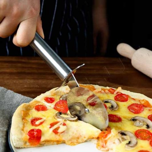Нож для пиццы круглый стальной (дисковый нож для пиццы)